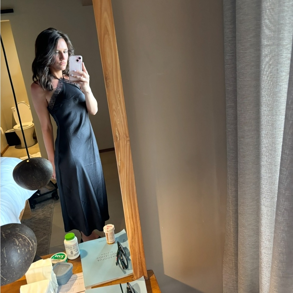 Aritzia Wilfred Halter Black Dress